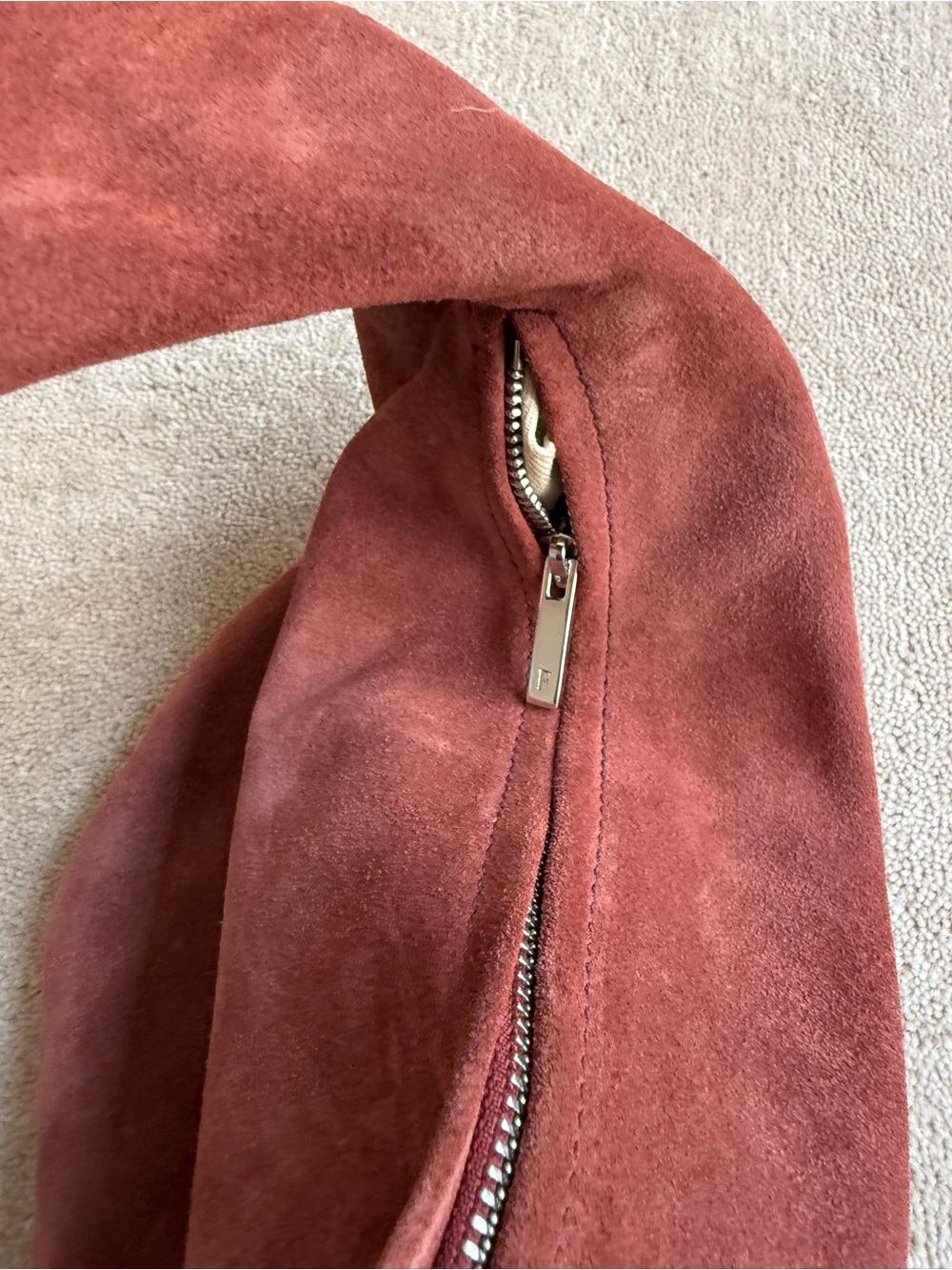 Flattered Suede Shoulder Bag in Rust Brown - Picture 3 of 6